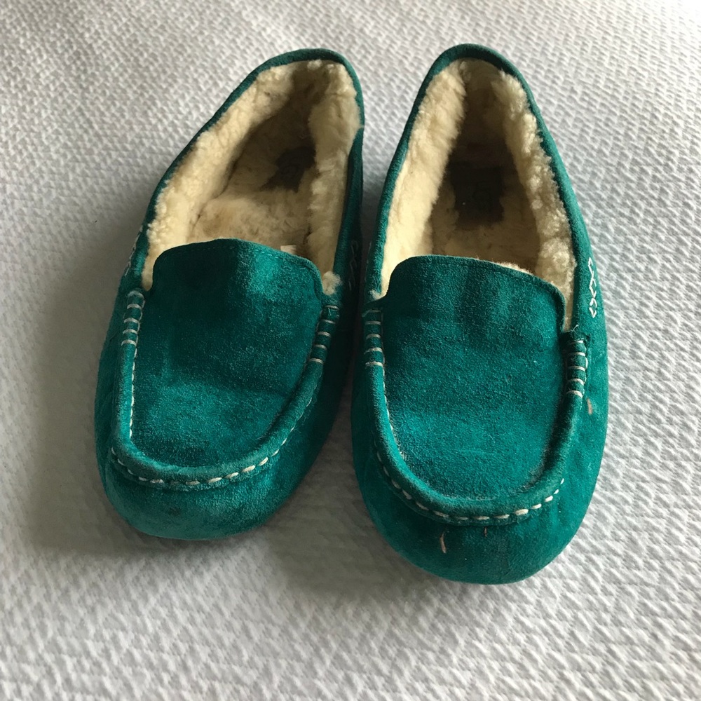UGG Teal Suede Slippers